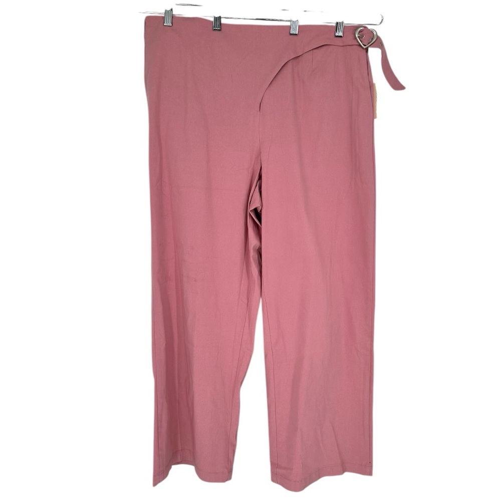 Lovefool Light Pink Pants with Heart Buckle Side Belt size 2X NWT Trousers